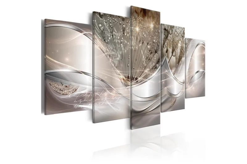 Billede Sparkling Dandelions 5 Parts Beige Wide 100x50, Artgeist sp. z o. o.