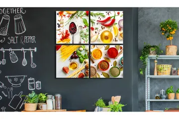 Billede Spices Of The World 4 Parts 40x40 - Artgeist sp. z o. o. - Boligtilbehør - Billeder & kunst - Billeder på lærred