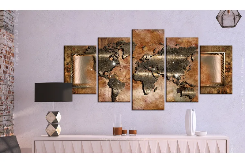 Billede Steel Map 100x50 - Artgeist sp. z o. o. - Boligtilbehør - Billeder & kunst - Billeder på lærred