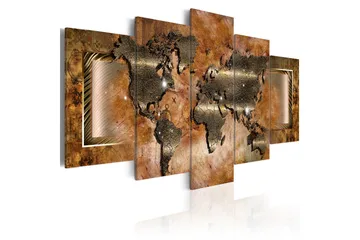 Billede Steel Map 100x50 - Artgeist sp. z o. o. - Boligtilbehør - Billeder & kunst - Billeder på lærred