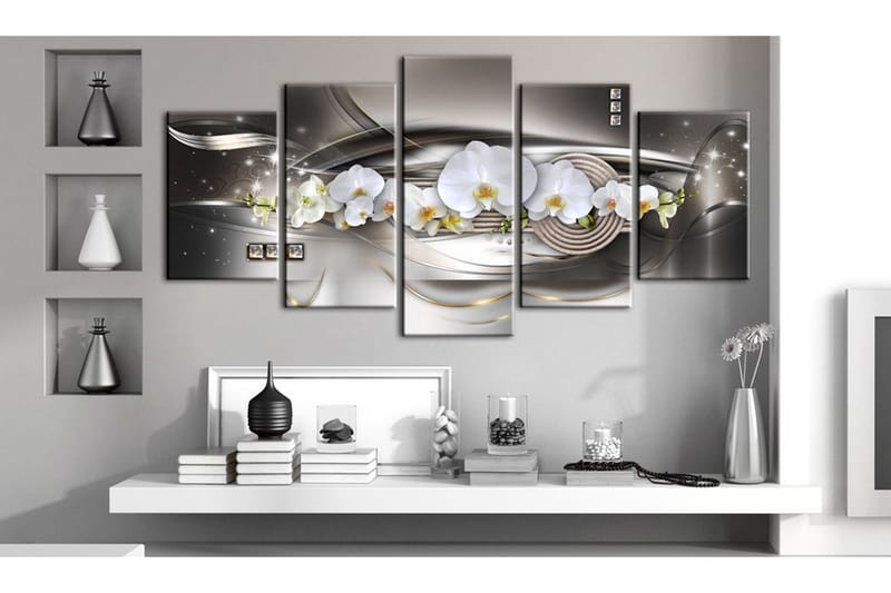 Billede Steel Orchids 200x100 - Artgeist sp. z o. o. - Boligtilbehør - Billeder & kunst - Billeder på lærred