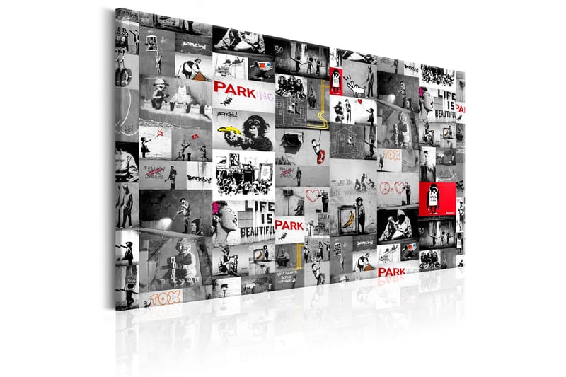Billede Street Art: Banksy 120x80 - Artgeist sp. z o. o. - Boligtilbehør - Billeder & kunst - Billeder på lærred