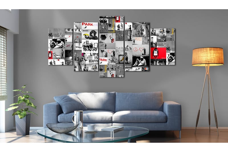 Billede Street Art Banksy Iv 100x50 - Artgeist sp. z o. o. - Boligtilbehør - Billeder & kunst - Billeder på lærred