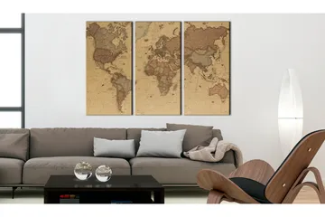 Billede Stylish World Map 90x60 - Artgeist sp. z o. o. - Boligtilbehør - Billeder & kunst - Billeder på lærred