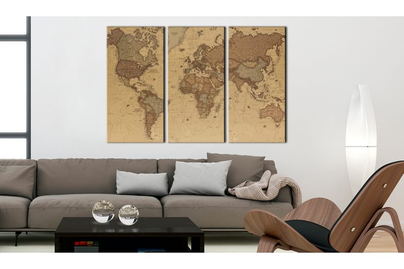 Billede Stylish World Map 90x60 - Artgeist sp. z o. o. - Boligtilbehør - Billeder & kunst - Billeder på lærred