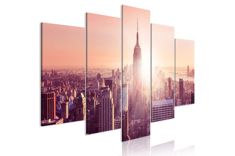 Billede Sun Over Manhattan 5 Parts Wide Orange 100x50, Artgeist sp. z o. o.