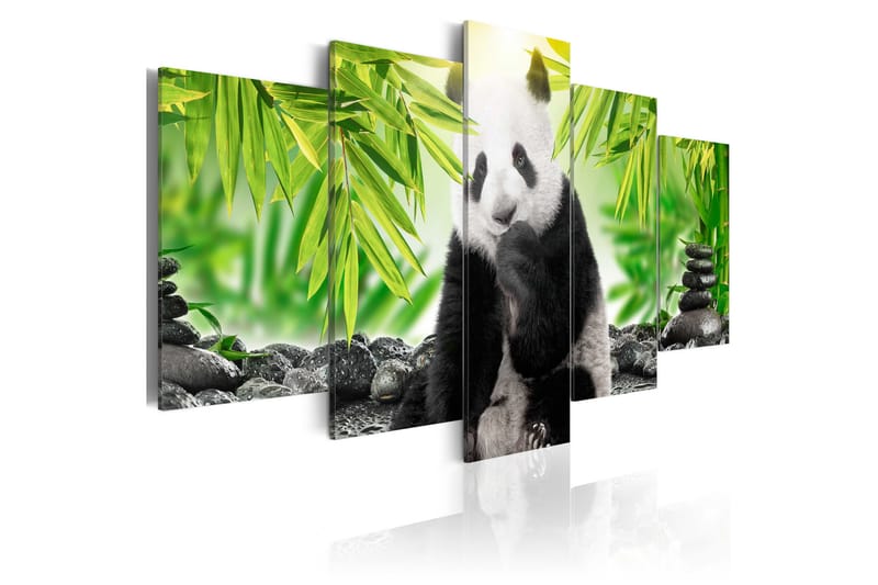 Billede Sweet Little Panda 100x50 - Artgeist sp. z o. o. - Boligtilbehør - Billeder & kunst - Billeder på lærred