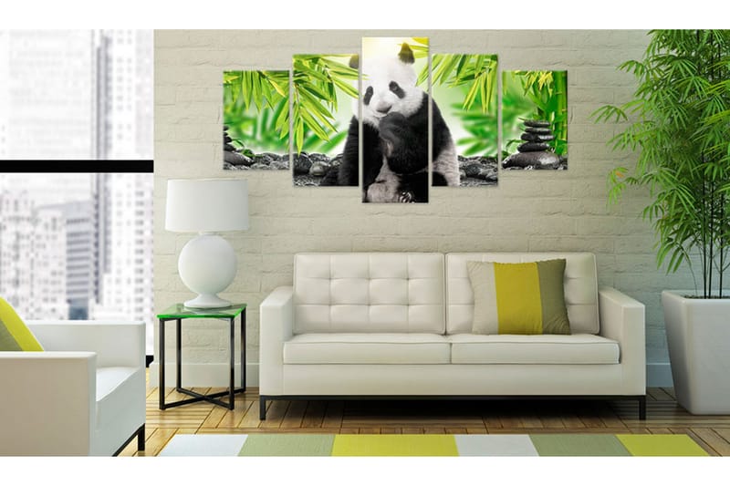 Billede Sweet Little Panda 100x50 - Artgeist sp. z o. o. - Boligtilbehør - Billeder & kunst - Billeder på lærred