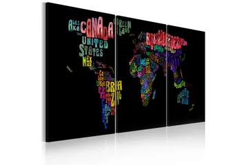 Billede Text Verdenskort 60x30 - Artgeist sp. z o. o. - Boligtilbehør - Billeder & kunst - Billeder på lærred