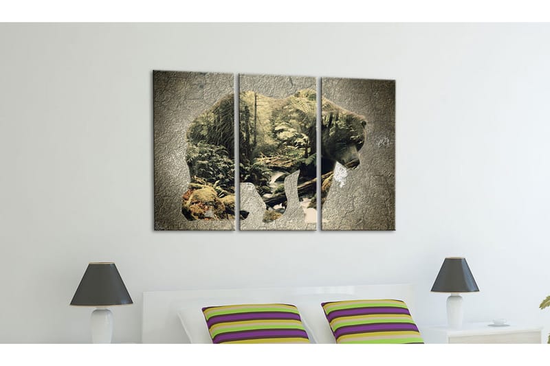 Billede The Bear In The Forest 120x80 - Artgeist sp. z o. o. - Boligtilbehør - Billeder & kunst - Billeder på lærred