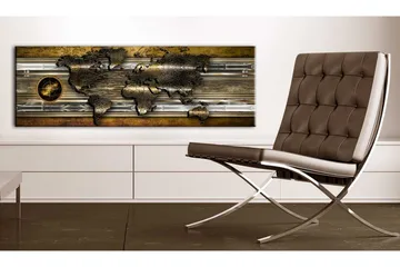 Billede The Golden Map 150x50 - Artgeist sp. z o. o. - Boligtilbehør - Billeder & kunst - Billeder på lærred