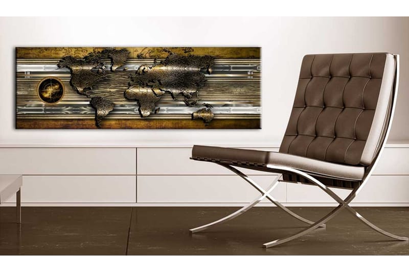 Billede The Golden Map 150x50 - Artgeist sp. z o. o. - Boligtilbehør - Billeder & kunst - Billeder på lærred