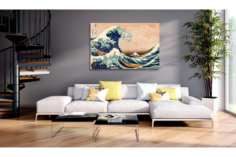 Billede The Great Wave off Kanagawa (Reproduction) 90x60 - Artgeist sp. z o. o. - Boligtilbehør - Billeder & kunst - Billeder på lærred