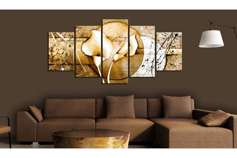 Billede The Secret Of Calla Lily Beige 200x100 - Artgeist sp. z o. o. - Boligtilbehør - Billeder & kunst - Billeder på lærred
