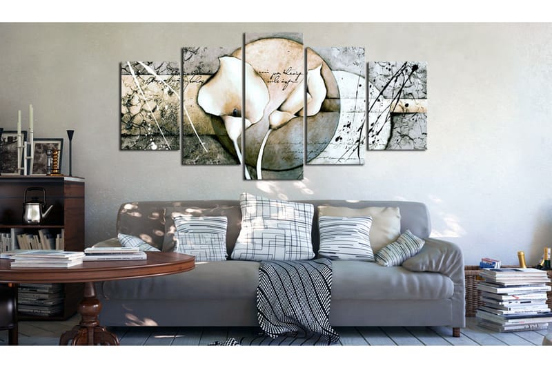 Billede The Secret Of Calla Lily Grey 200x100 - Artgeist sp. z o. o. - Boligtilbehør - Billeder & kunst - Billeder på lærred