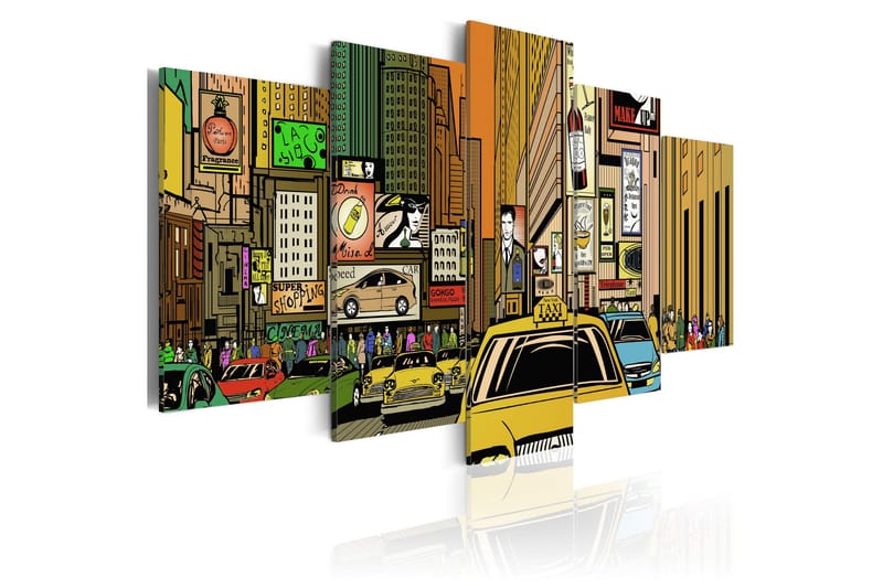 Billede The Streets Of New York City In Cartoons 200x100, Artgeist sp. z o. o.