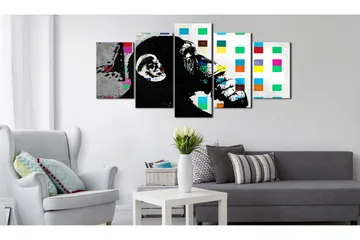 Billede The Thinker Monkey Banksy 100x50 - Artgeist sp. z o. o. - Boligtilbehør - Billeder & kunst - Billeder på lærred
