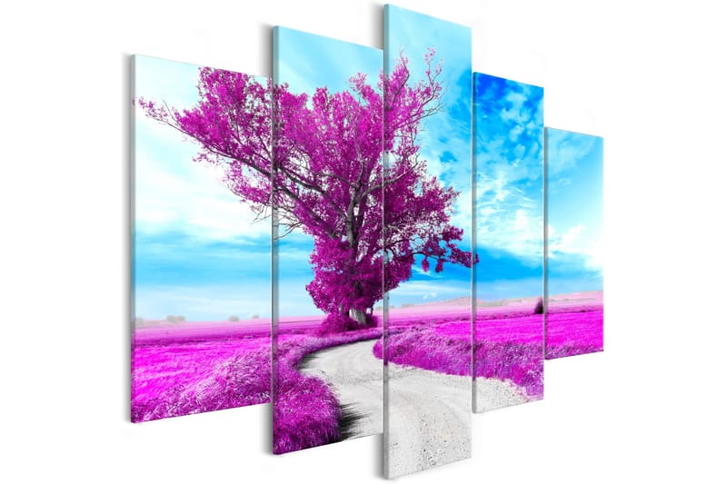 Billede Tree Near The Road 5 Parts Violet 200x100, Artgeist sp. z o. o.
