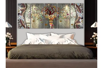 Billede Tree Of Life 5 Parts Narrow 225x90 - Artgeist sp. z o. o. - Boligtilbehør - Billeder & kunst - Billeder på lærred