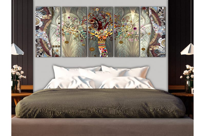 Billede Tree Of Life 5 Parts Narrow 225x90 - Artgeist sp. z o. o. - Boligtilbehør - Billeder & kunst - Billeder på lærred