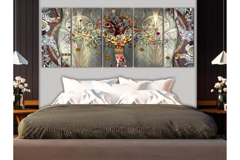 Billede Tree Of Life 5 Parts Narrow 225x90 - Artgeist sp. z o. o. - Boligtilbehør - Billeder & kunst - Billeder på lærred