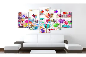 Billede Tulips In The Rain 100x50 - Artgeist sp. z o. o. - Boligtilbehør - Billeder & kunst - Billeder på lærred