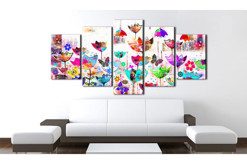 Billede Tulips In The Rain 100x50 - Artgeist sp. z o. o. - Boligtilbehør - Billeder & kunst - Billeder på lærred