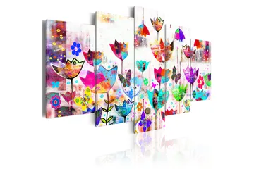 Billede Tulips In The Rain 100x50 - Artgeist sp. z o. o. - Boligtilbehør - Billeder & kunst - Billeder på lærred