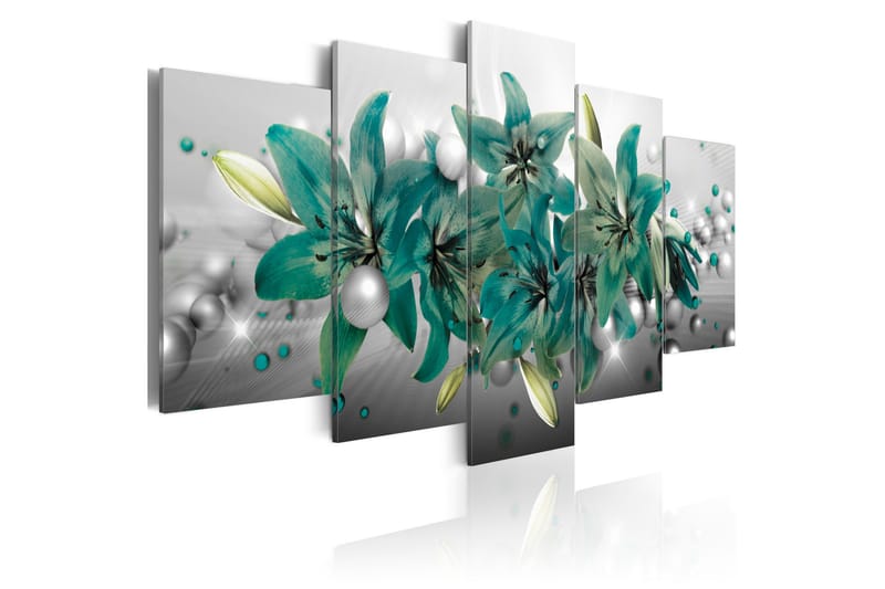 Billede Turquoise Bouquet 100x50 - Artgeist sp. z o. o. - Boligtilbehør - Billeder & kunst - Billeder på lærred
