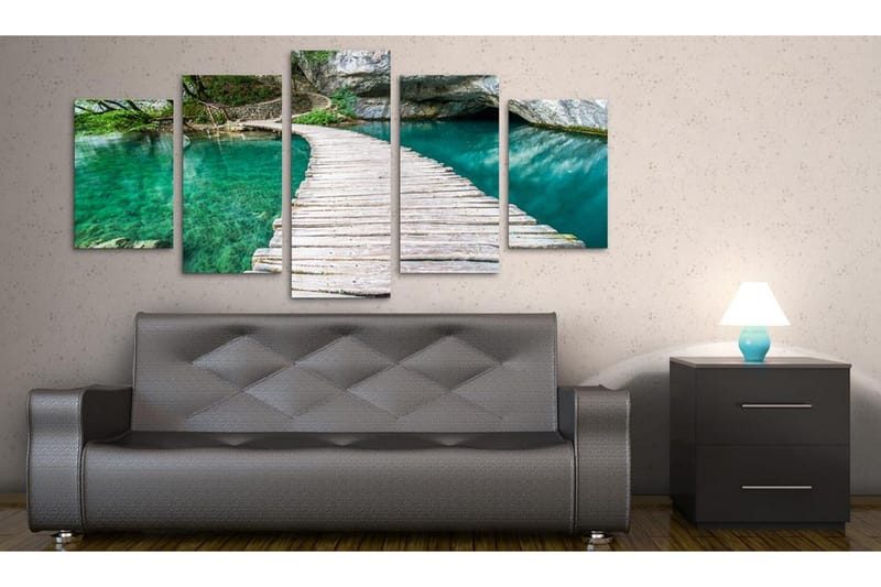 Billede Turquoise Lake 200x100 - Artgeist sp. z o. o. - Boligtilbehør - Billeder & kunst - Billeder på lærred