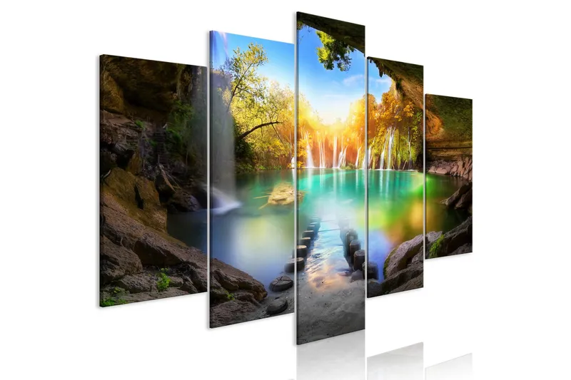 Billede Turquoise Lake 5 Parts Wide 200x100, Artgeist sp. z o. o.