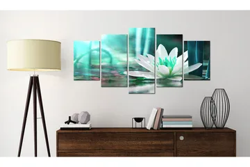 Billede Turquoise Lotus 200x100 - Artgeist sp. z o. o. - Boligtilbehør - Billeder & kunst - Billeder på lærred