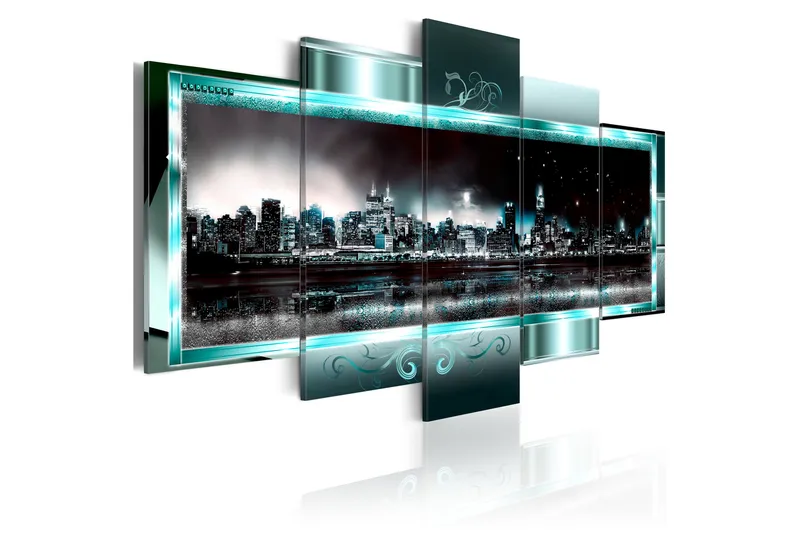 Billede Turquoise New York Starry Night 200x100, Artgeist sp. z o. o.