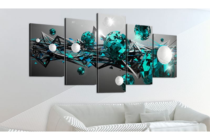 Billede Turquoise Solar System 100x50 - Artgeist sp. z o. o. - Boligtilbehør - Billeder & kunst - Billeder på lærred