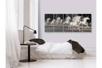Billede Unicorns Run 5 Parts Narrow 225x90 - Artgeist sp. z o. o. - Boligtilbehør - Billeder & kunst - Billeder på lærred