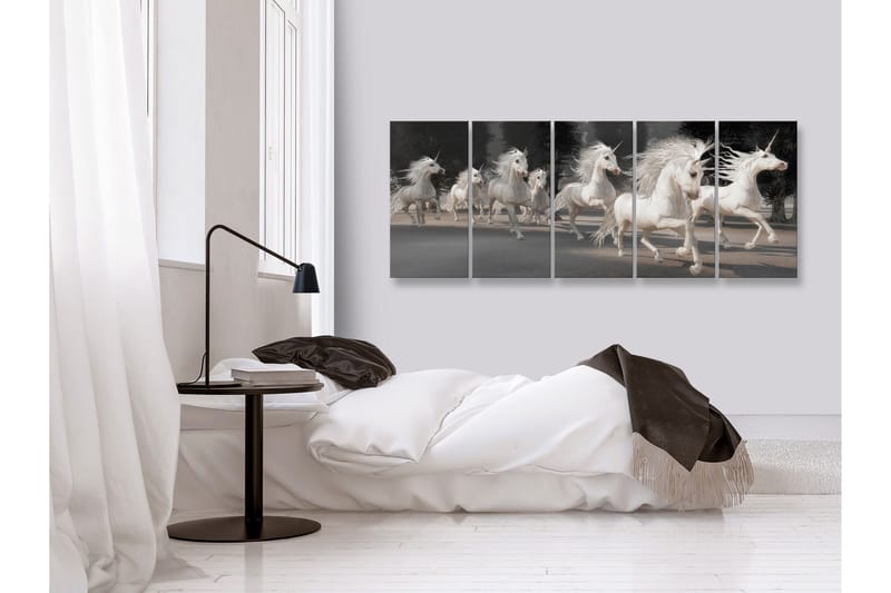 Billede Unicorns Run 5 Parts Narrow 225x90 - Artgeist sp. z o. o. - Boligtilbehør - Billeder & kunst - Billeder på lærred