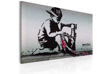 Billede Union Jack Kid Banksy 60x40 - Artgeist sp. z o. o. - Boligtilbehør - Billeder & kunst - Billeder på lærred