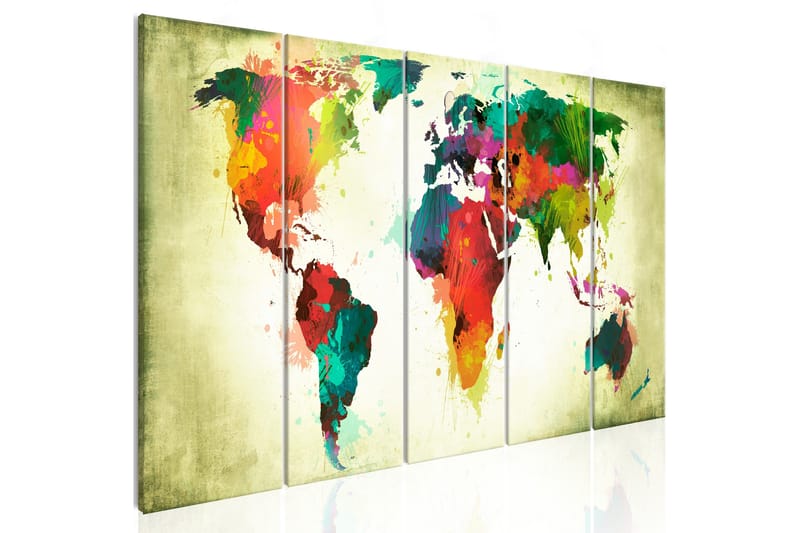 Billede Unusual World Map 200x80 - Artgeist sp. z o. o. - Boligtilbehør - Billeder & kunst - Billeder på lærred