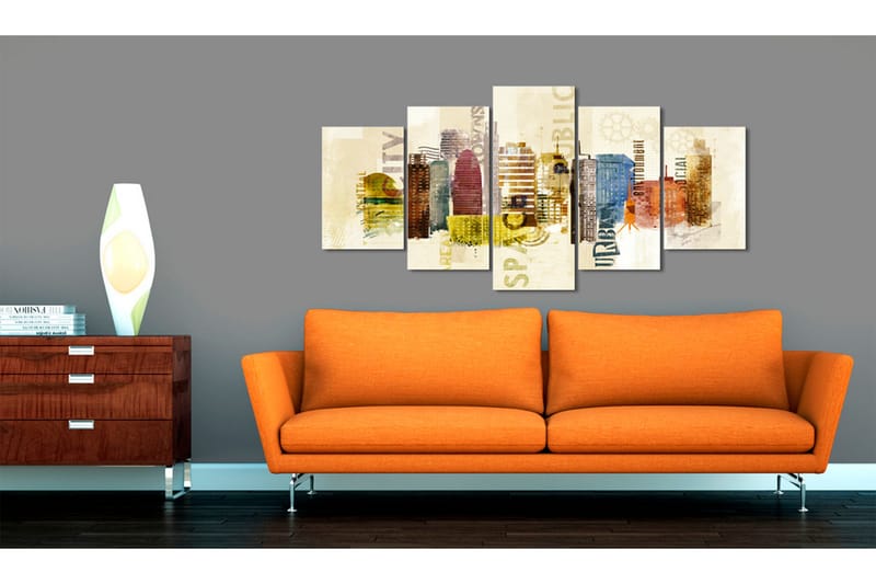 Billede Urban Design 5 Pieces 100x50 - Artgeist sp. z o. o. - Boligtilbehør - Billeder & kunst - Billeder på lærred
