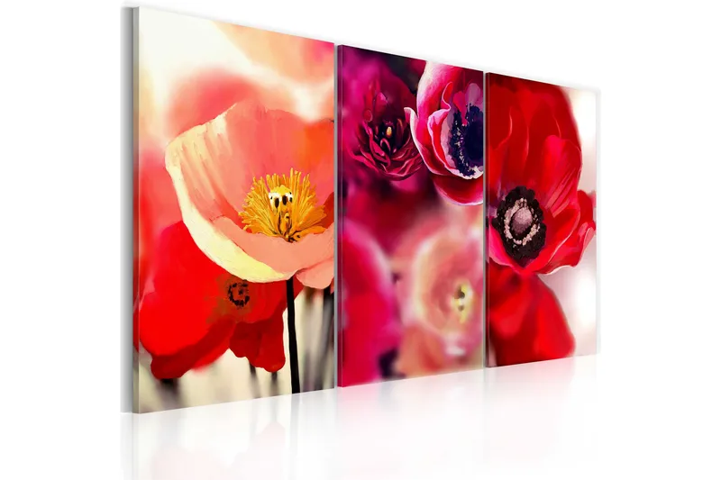 Billede Valmuer Tre Perspektiv 60x40 - Artgeist sp. z o. o. - Boligtilbehør - Billeder & kunst - Billeder på lærred