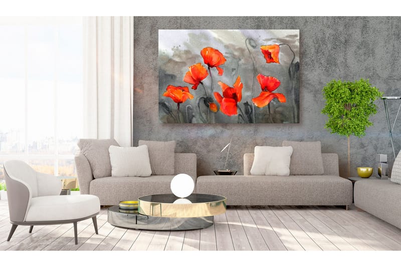 Billede valmuer (vandfarve) 120x80, Artgeist sp. z o. o.