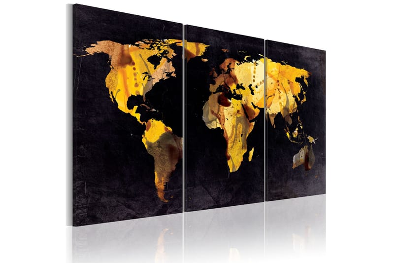 Billede Verdenskort Kvicksand 120x60 - Artgeist sp. z o. o. - Boligtilbehør - Billeder & kunst - Billeder på lærred