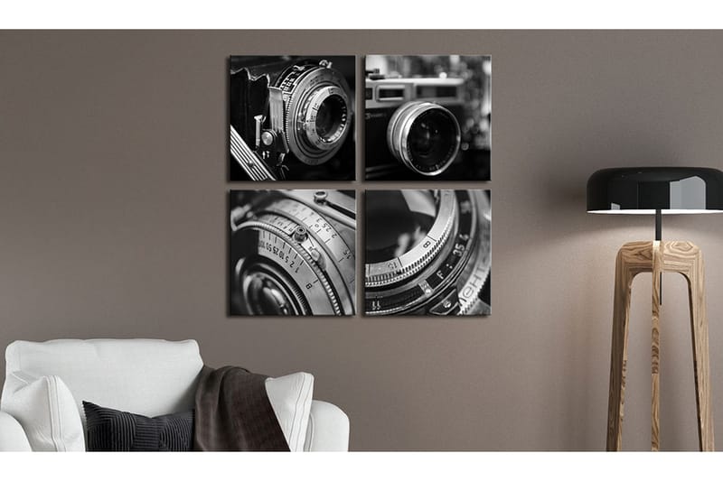 Billede Vintage Cameras 40x40 - Artgeist sp. z o. o. - Boligtilbehør - Billeder & kunst - Billeder på lærred