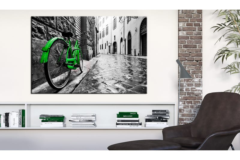 Billede Vintage Green Bike 90x60, Artgeist sp. z o. o.