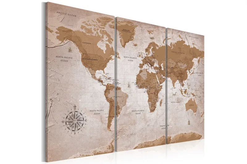 Billede Vintage Map Oriental Travels 120x80, Artgeist sp. z o. o.