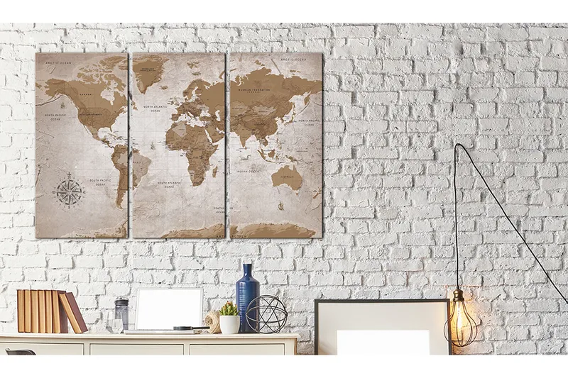 Billede Vintage Map Oriental Travels 120x80 - Artgeist sp. z o. o. - Boligtilbehør - Billeder & kunst - Billeder på lærred