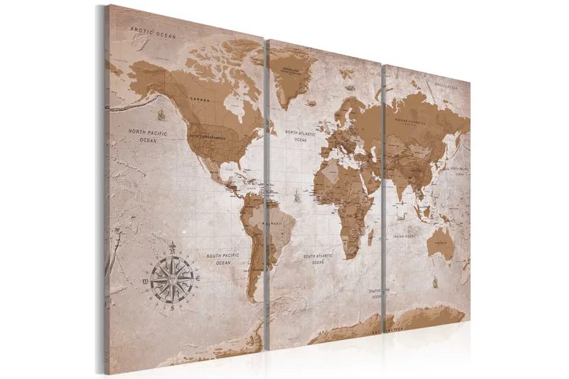 Billede Vintage Map Oriental Travels 120x80 - Artgeist sp. z o. o. - Boligtilbehør - Billeder & kunst - Billeder på lærred