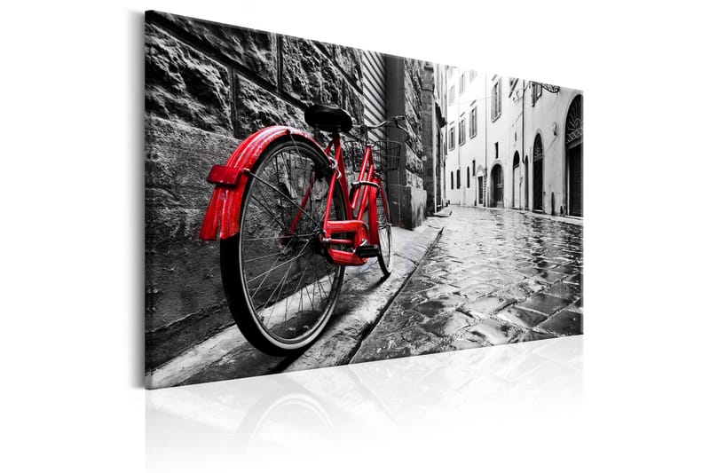 Billede Vintage Red Bike 60x40 - Artgeist sp. z o. o. - Boligtilbehør - Billeder & kunst - Billeder på lærred