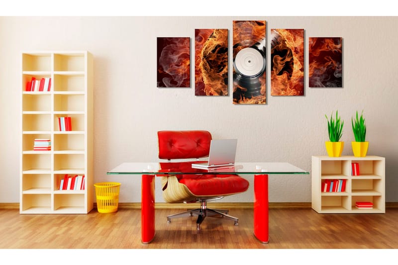Billede Vinyl On Fire 100x50 - Artgeist sp. z o. o. - Boligtilbehør - Billeder & kunst - Billeder på lærred