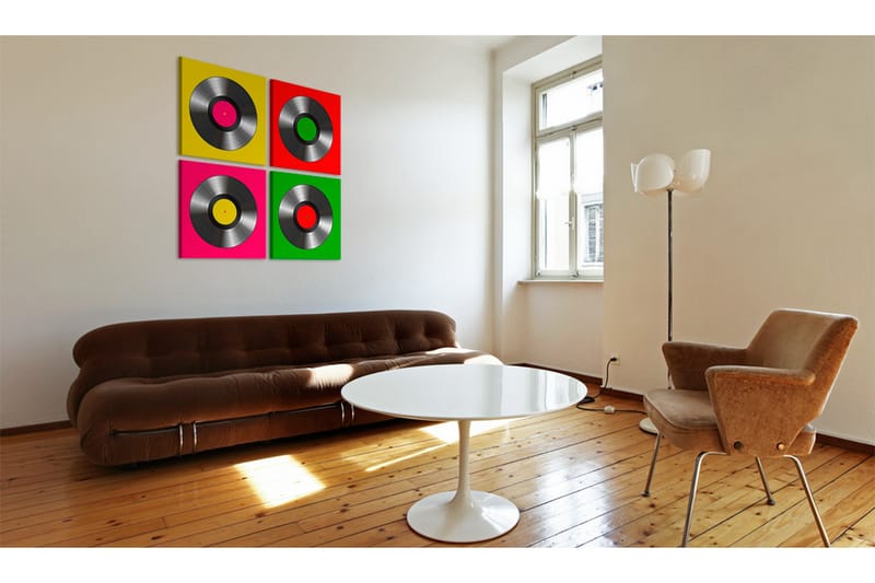 Billede Vinyler Popkunst 40x40 - Artgeist sp. z o. o. - Boligtilbehør - Billeder & kunst - Billeder på lærred